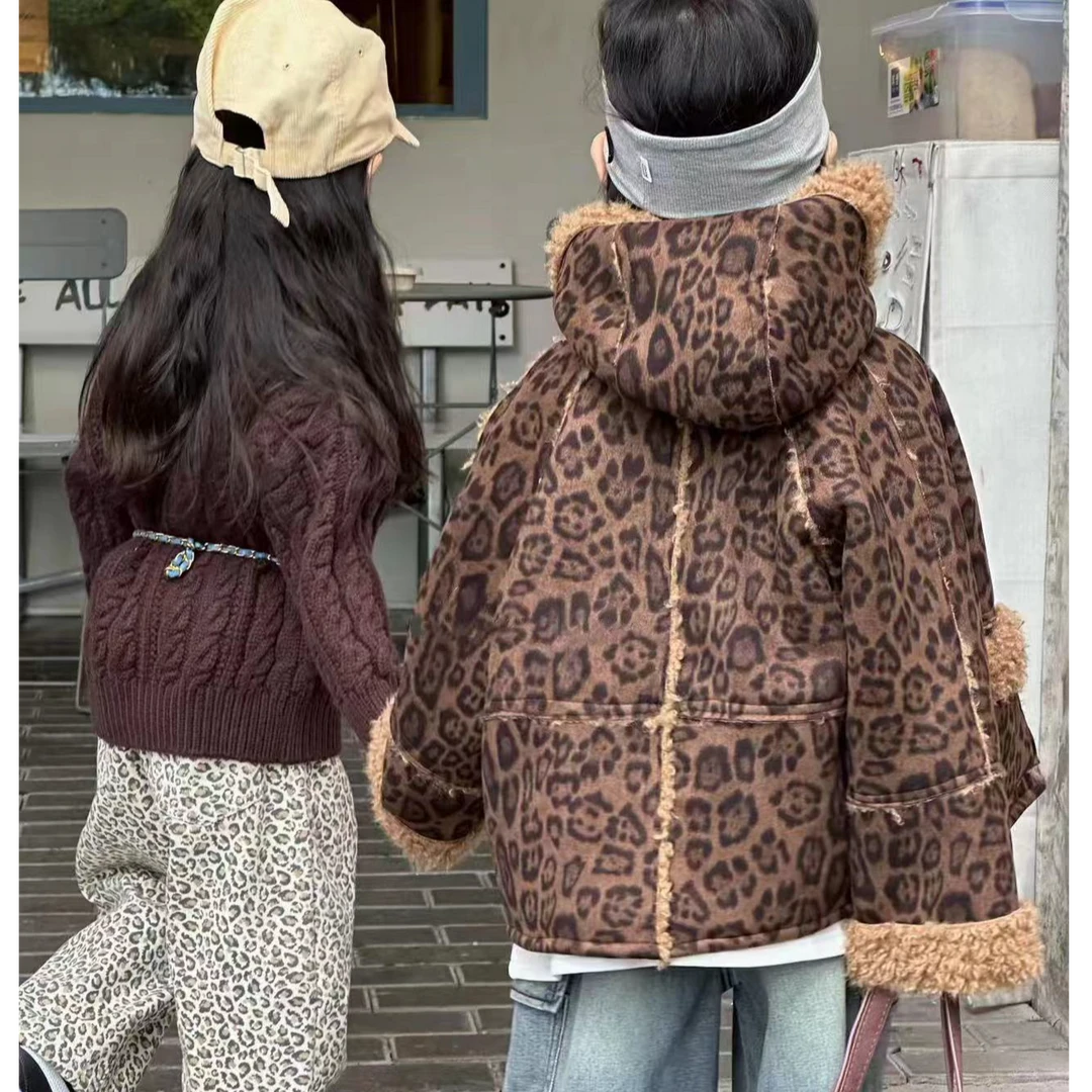 【KL】男女款豹纹外套上衣正反两穿洋气韩版外套