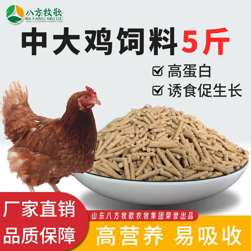 八方牧歌中大鸡颗粒料小鸡雏鸡破碎料开口料营养易吸收