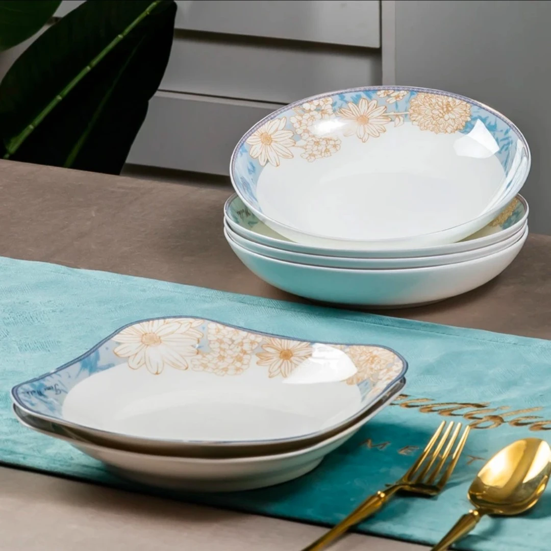 锦南【省钱风】时光漫步8英寸饭盘陶瓷餐具景德镇餐具家用个性餐盘