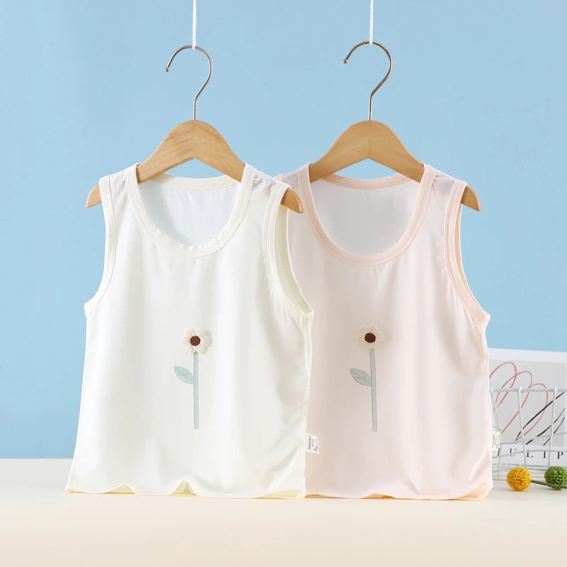 儿童背心莫代尔夏季薄款A类无骨男女宝贴身无袖上衣透气外穿吊带