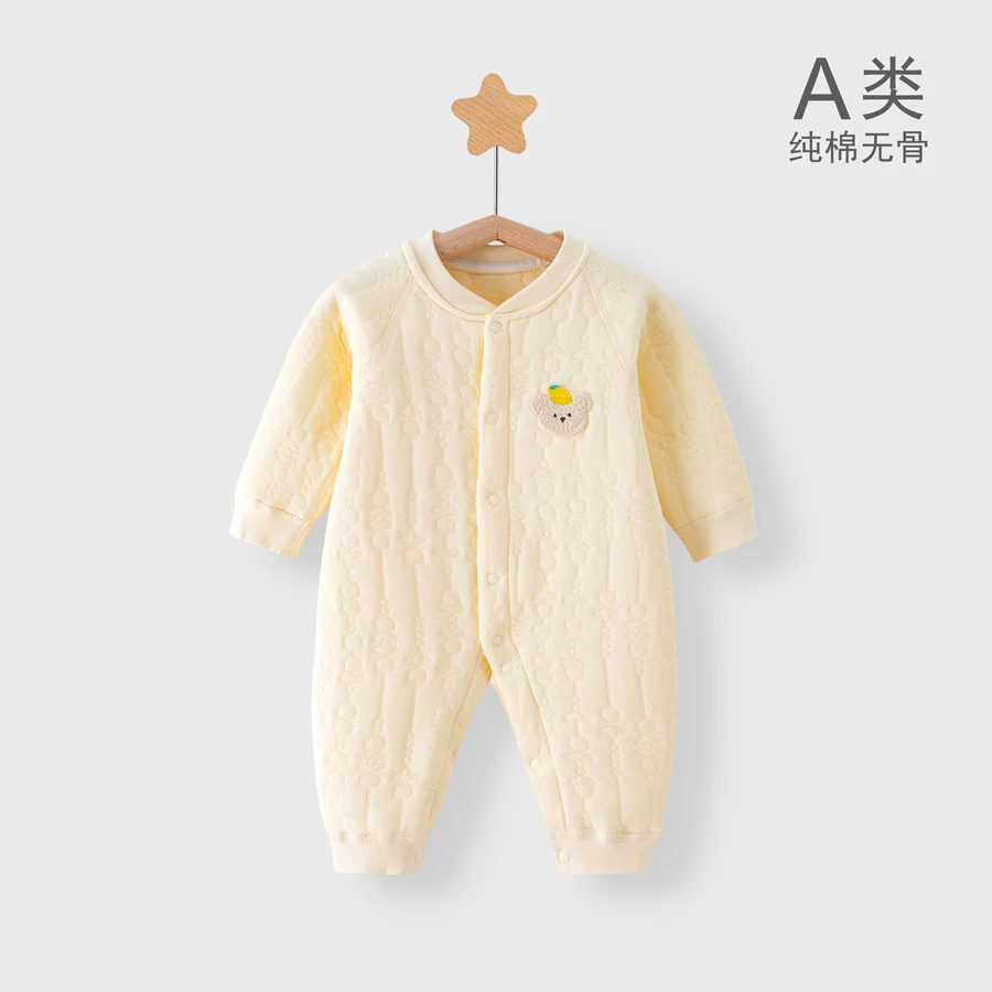婴儿连体衣春秋冬装保暖秋冬季夹棉秋季新生儿衣服早秋宝宝加厚装