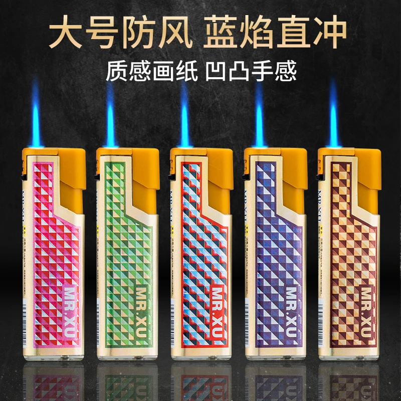 坏机包赔大容量大号宽版防风直冲打火机加厚防爆一次性打火机批发