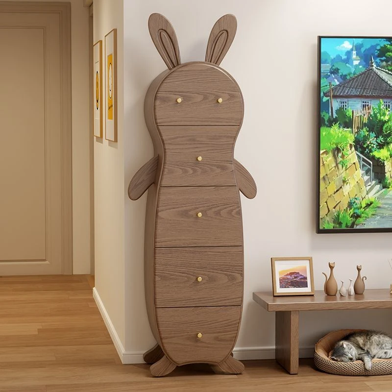 2025兔子五斗柜实木收纳柜客厅靠墙卧室床尾抽屉立柜置物柜储物柜
