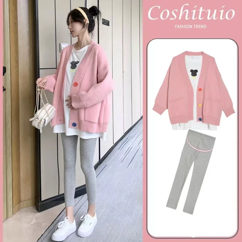 孕妇秋冬款宽松大码时尚款宽松毛衣女2025中长款针织开衫外套女