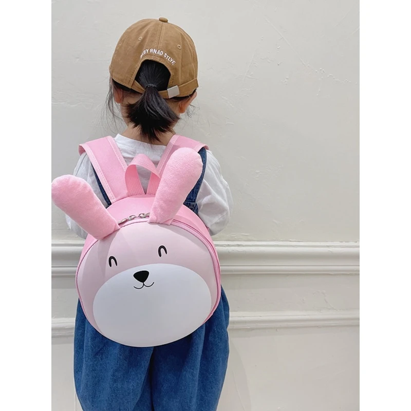 儿童包包韩版幼儿园小女孩可爱卡通洋气男孩外出小兔子蛋壳双肩包
