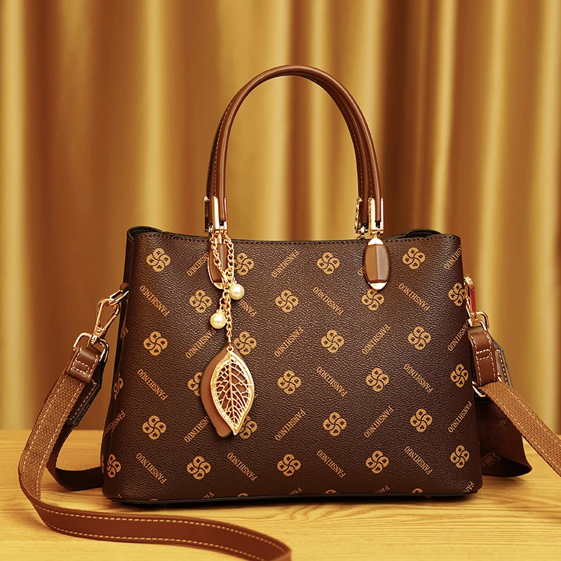 2025高档轻奢女包经典气质印花手提包秋冬大容量推荐单肩斜跨包