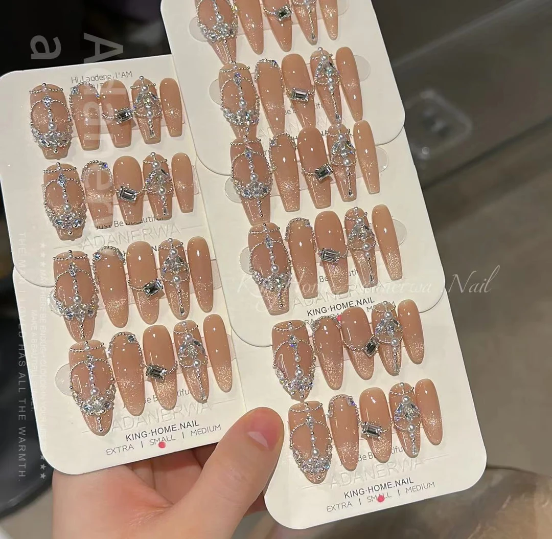 【猪后丘】BB手工定制穿戴甲2024冰透新款美甲冰透夏日纯欲风