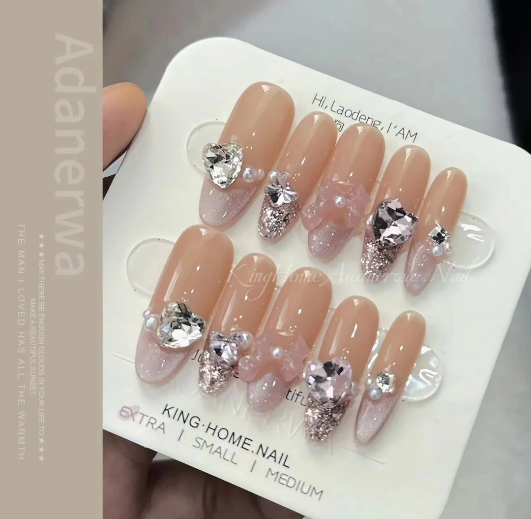 【甜蜜暴击】BB40甲片美少女冰透甜美穿戴甲手工指尖卸甲片纯欲风