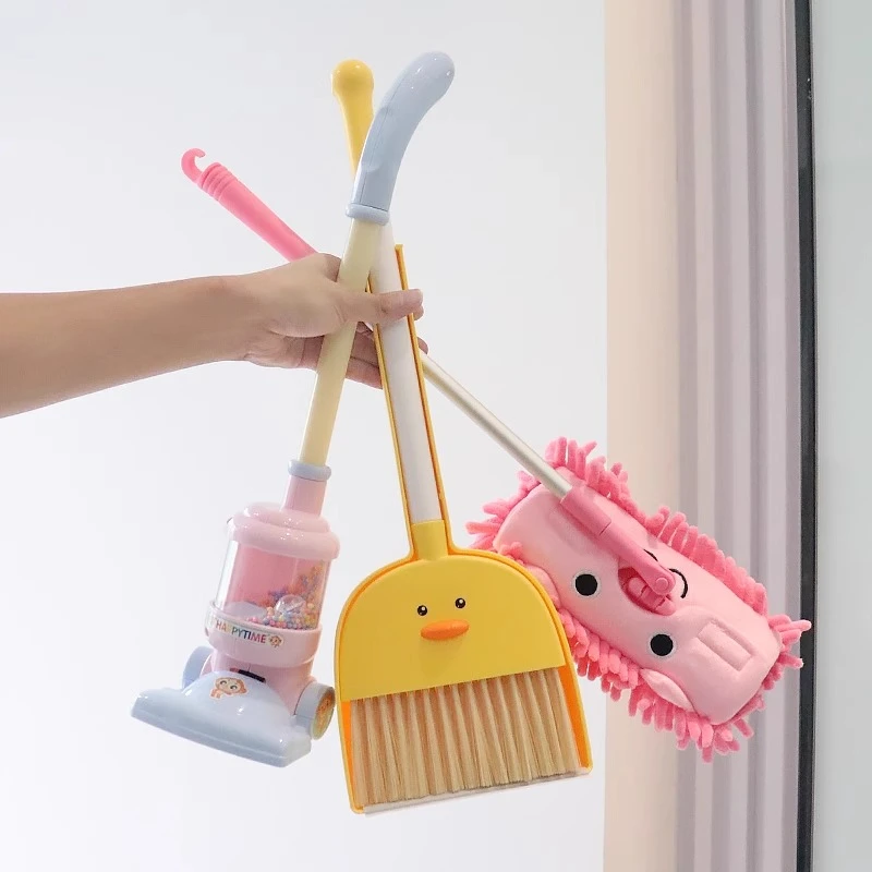 小蛋黄鸭扫帚儿童拖布簸箕宝宝吸尘器扫把早教益智过家家玩具套装