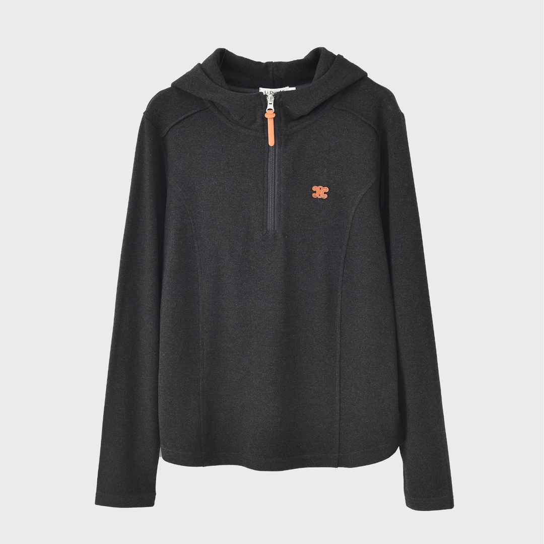 妮子严选“双面澳绒”连帽显瘦半拉链卫衣1303