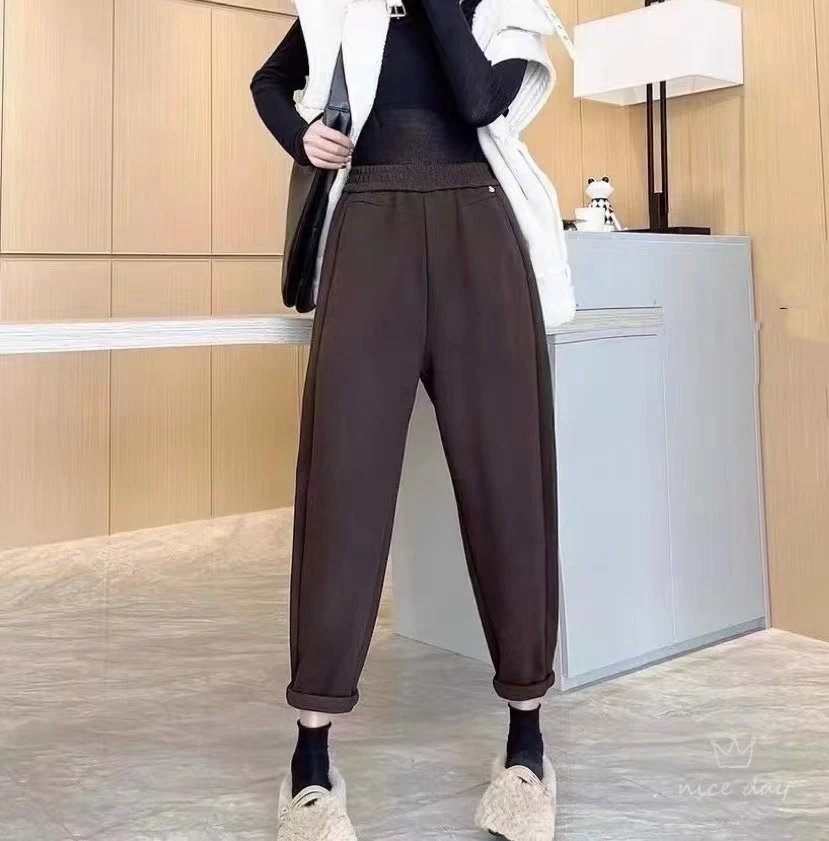 妮子推荐冬季新款休闲哈伦裤显瘦时尚洋气百搭休闲裤8633