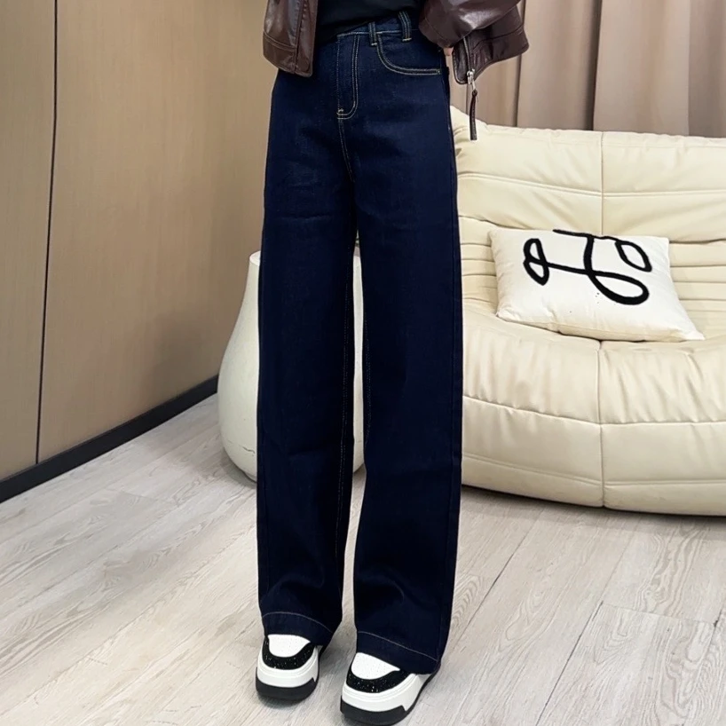 妮子严选“漫画腿”流浪丹宁色阔腿裤6660