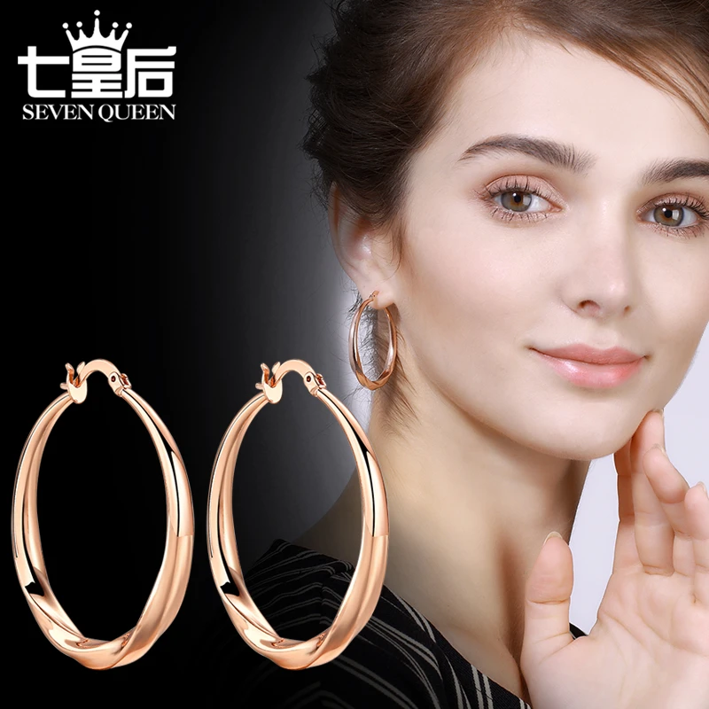 合金耳饰 欧美大圆圈耳环高级耳圈时尚耳扣圆环气质简约法式大气