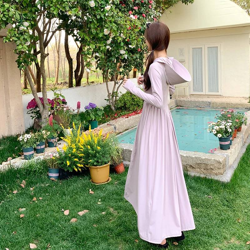 夏季防晒衣女升级新款冰丝轻薄透气防紫外线中长款防晒服修身外套