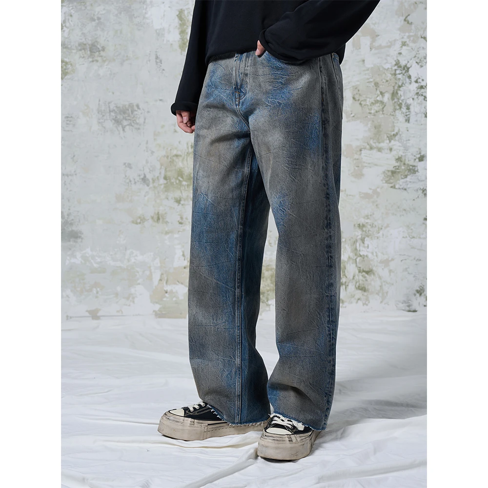 DOKIE【沙尘暴】14盎司进口重磅水洗宽松直筒版型牛仔裤32033