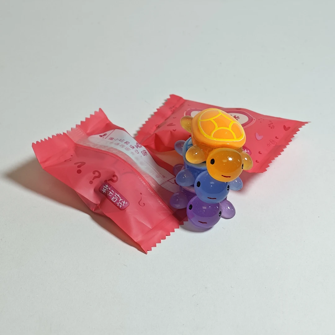 【直播拆】龟爸爸4.5cm双许愿色对对碰树脂夜光大乌龟DIY摆件