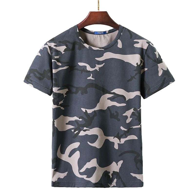 夏季弹力迷彩短袖T恤男上衣户外轻薄弹力透气t恤迷彩色工作服半袖