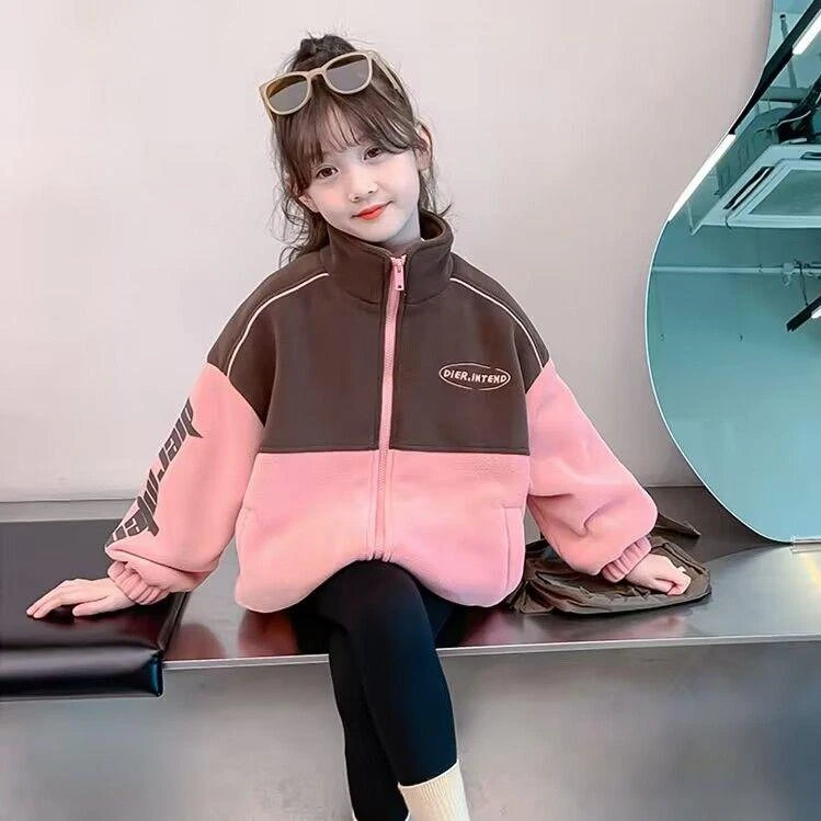 女童冬季外套新款加棉加厚冬装防风保暖时尚洋气中长款衣服潮