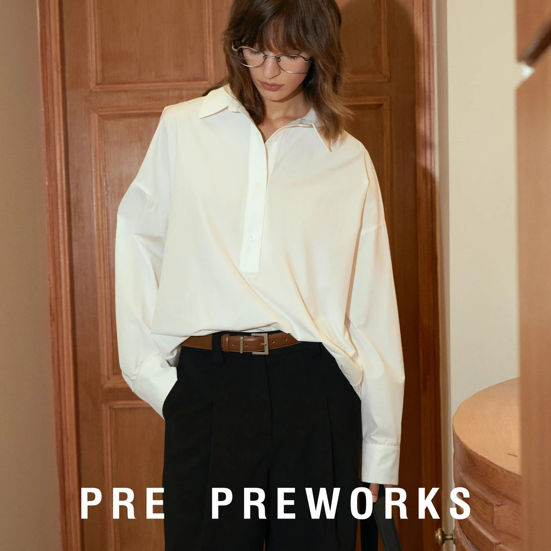 PRE PREWORKS醋酸轻盈宽松显瘦茧型解构白衬衫