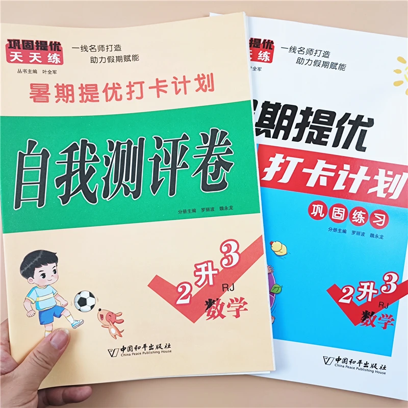 二升三暑假衔接练习题人教版二升三年级语文和数学暑假作业套装