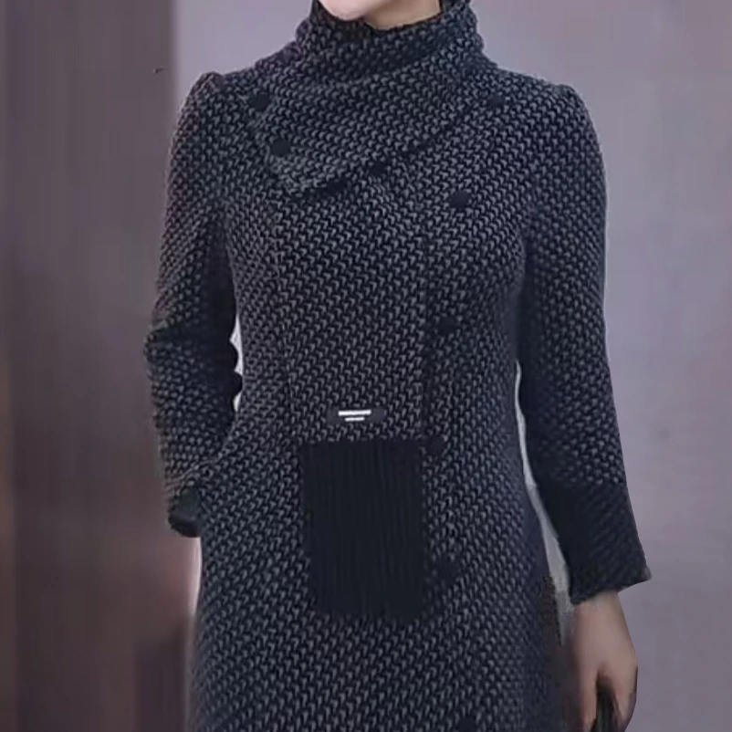 NM【送围巾】2025冬季新款气质旗袍显瘦长袖复古时尚新中式国风裙子