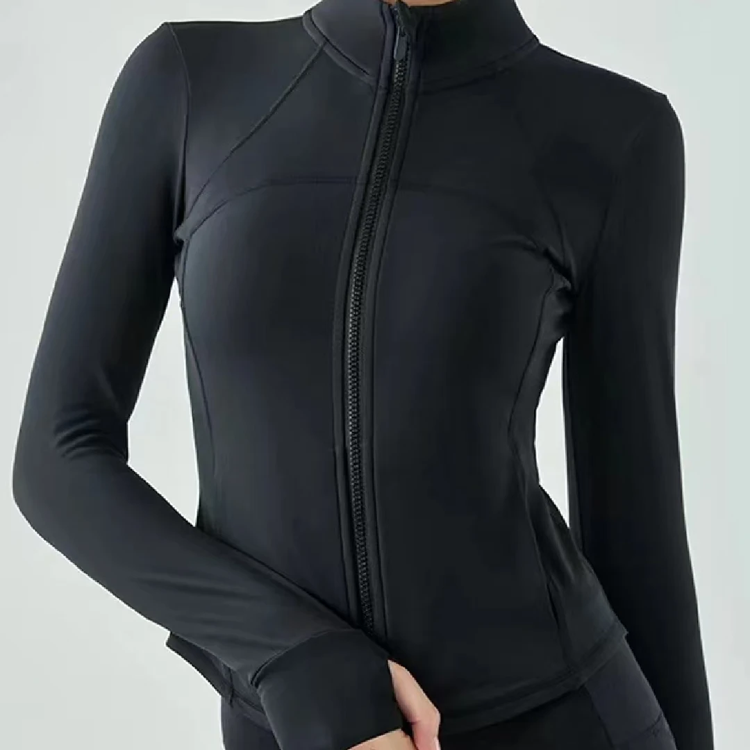 秋冬加绒运动夹克外套女显瘦瑜伽服上衣跑步骑行健身长袖DAW195