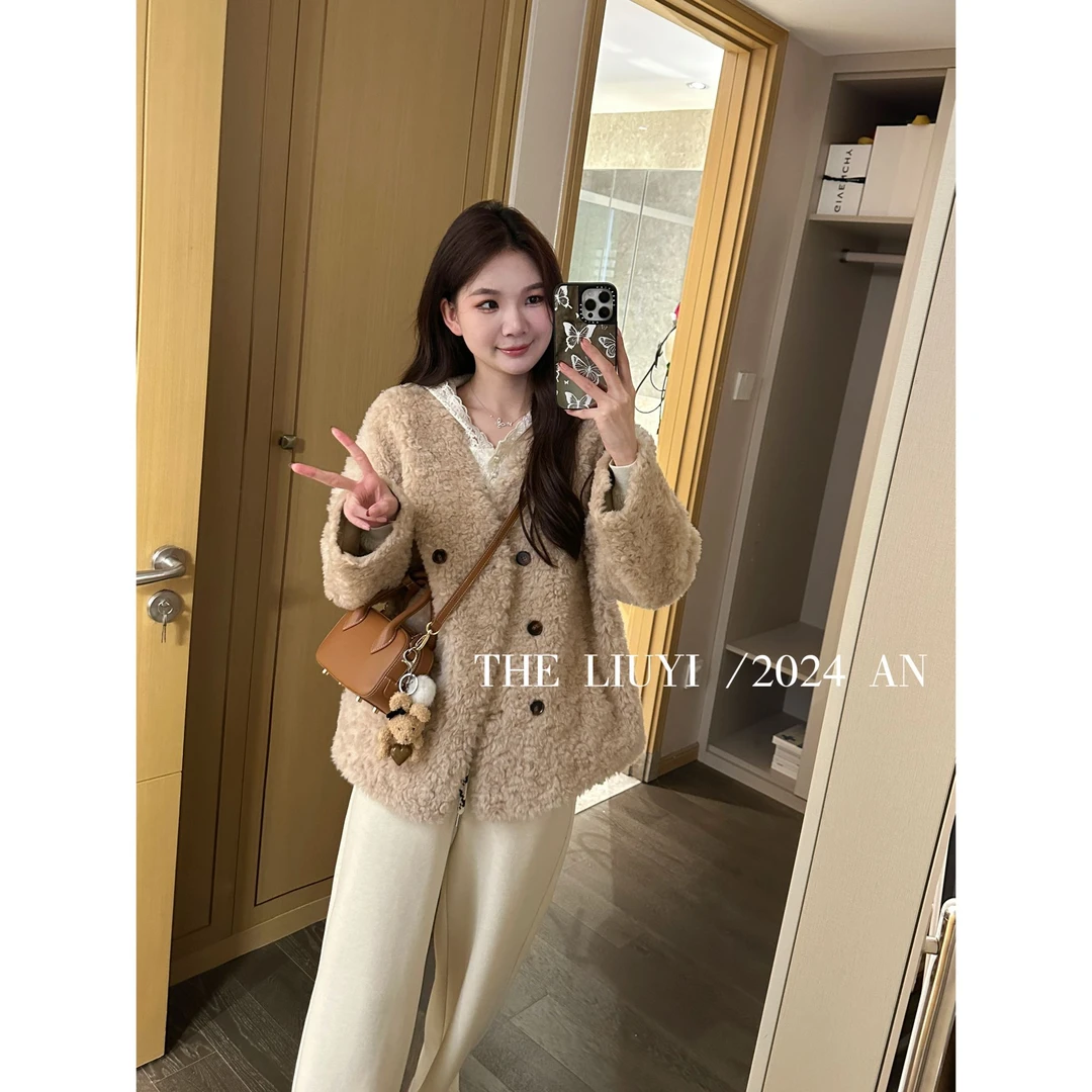 【LIUYI】卢浮宫~冬季皮毛一体保暖外套410135