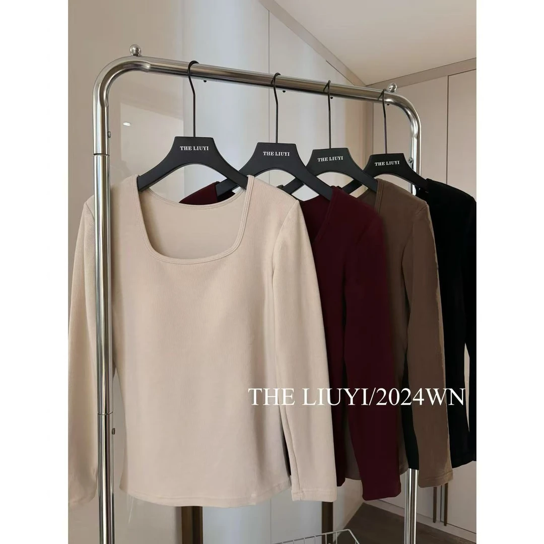 【LIUYI】冬季胸垫一体圆领保暖上衣411217