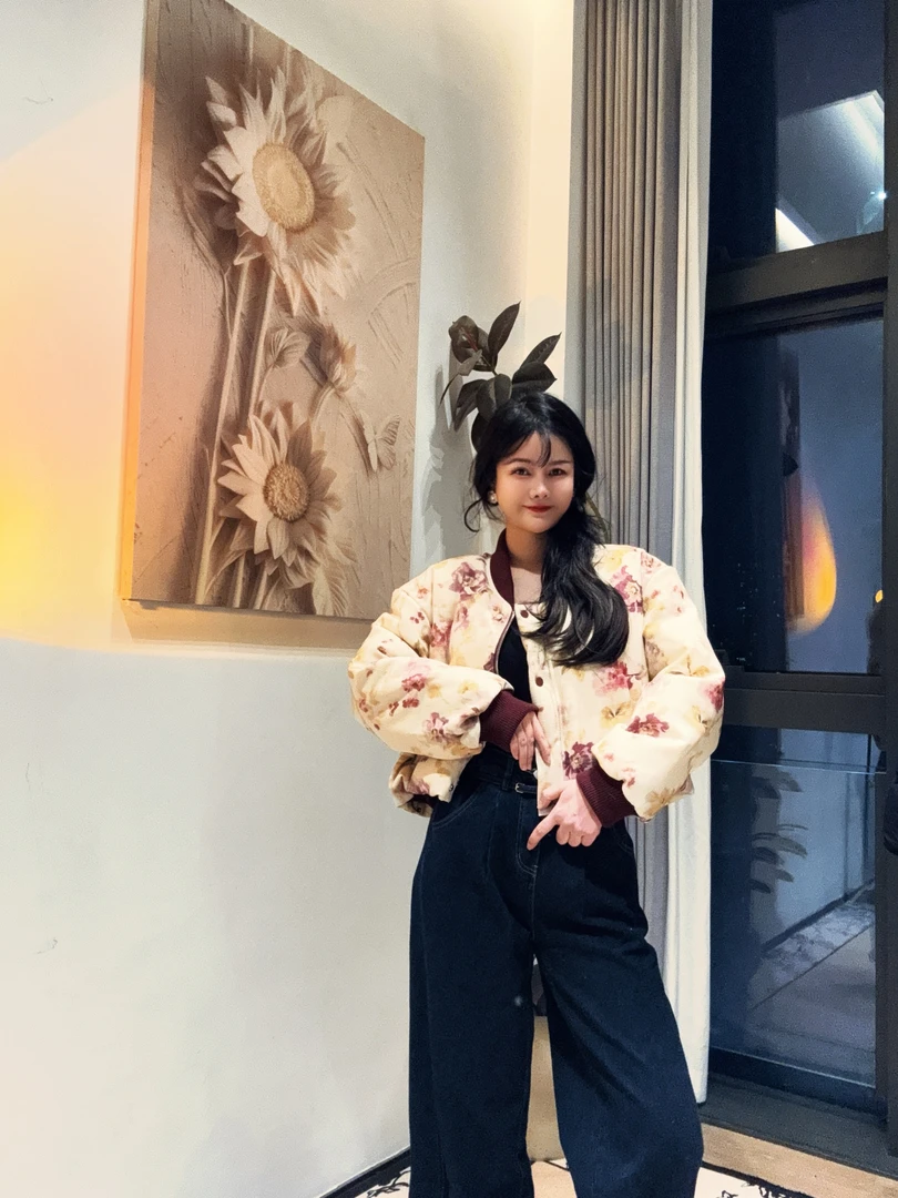 Ruckierz南油原创花瓣短款时尚休闲秋冬保暖外套