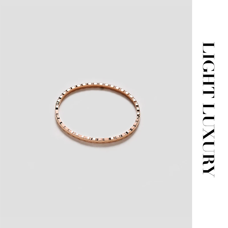 铜合金手镯 T0022 窄版 格子手镯 女 简约 设计感