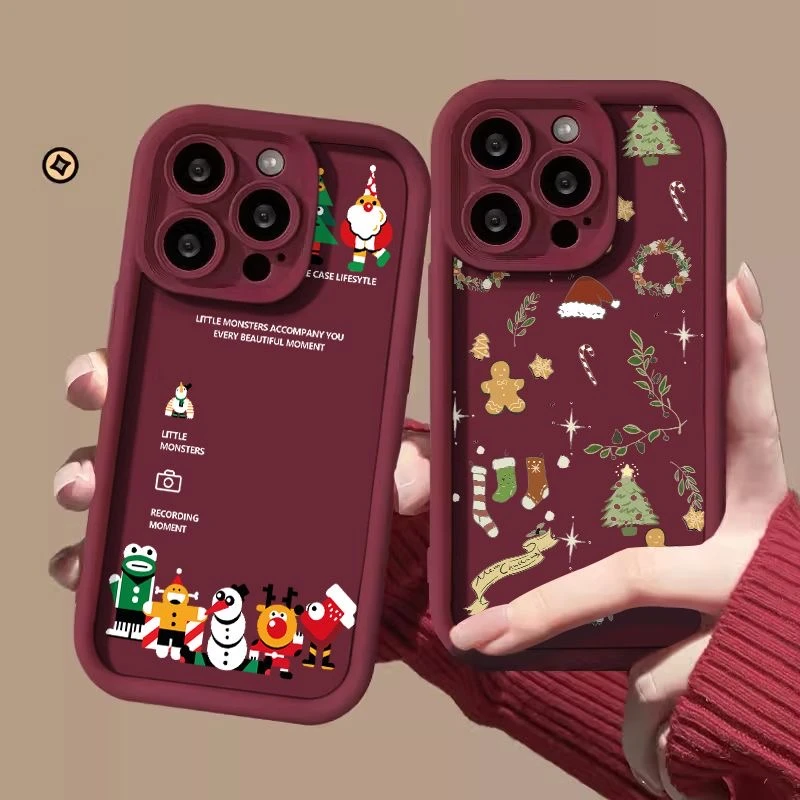 圣诞爷爷适用苹果15pro14手机壳iphone13/12女11华为vivo小米oppo