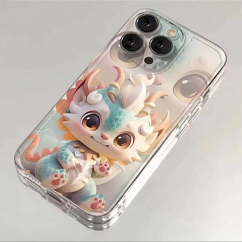 大眼萌龙适用苹果15pro14手机壳iphone13/12女11华为vivo小米oppo