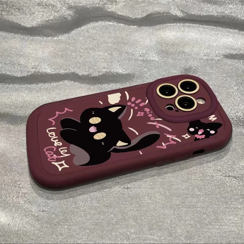 卡其框猫适用苹果15pro14手机壳iphone13/12女11华为vivo小米oppo