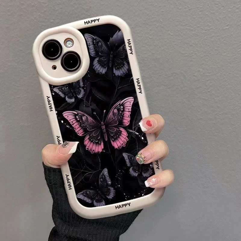 炫幻蝴蝶适用苹果15pro14手机壳iphone13/12女11华为vivo小米oppo