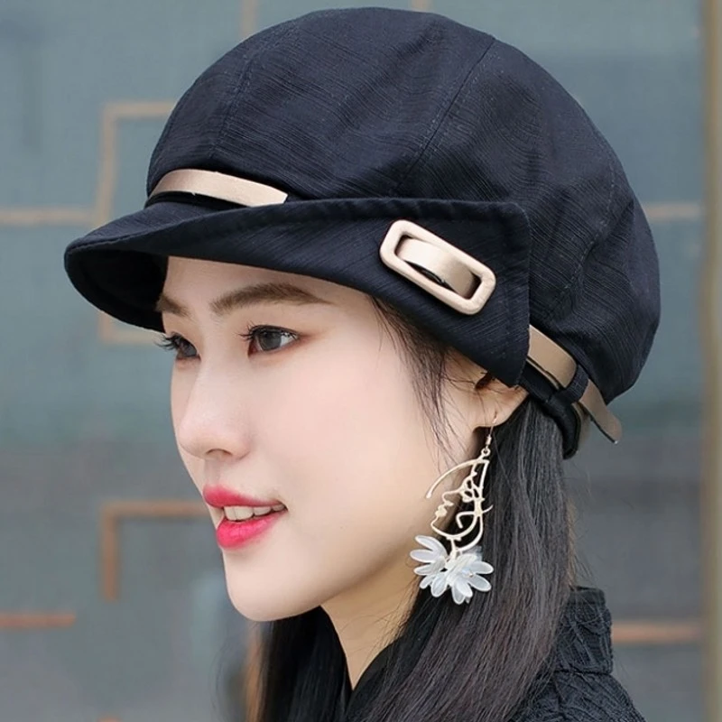 云朵帽女春秋鸭舌帽报童帽画家帽时尚复古四季贝雷帽冬天八角帽子