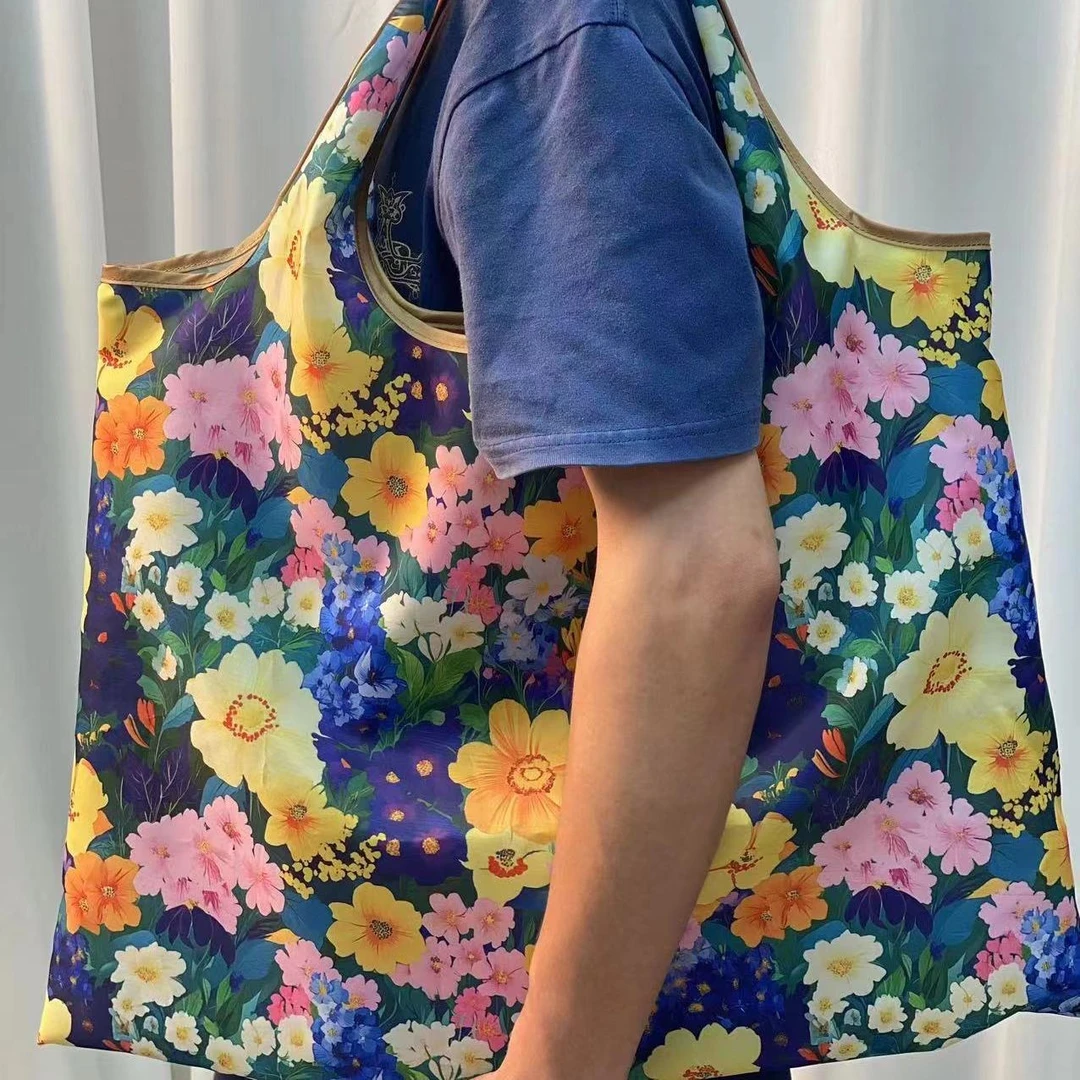 大容量手提袋妈咪便携可折叠轻便折叠超市购物袋买菜环保防水时尚