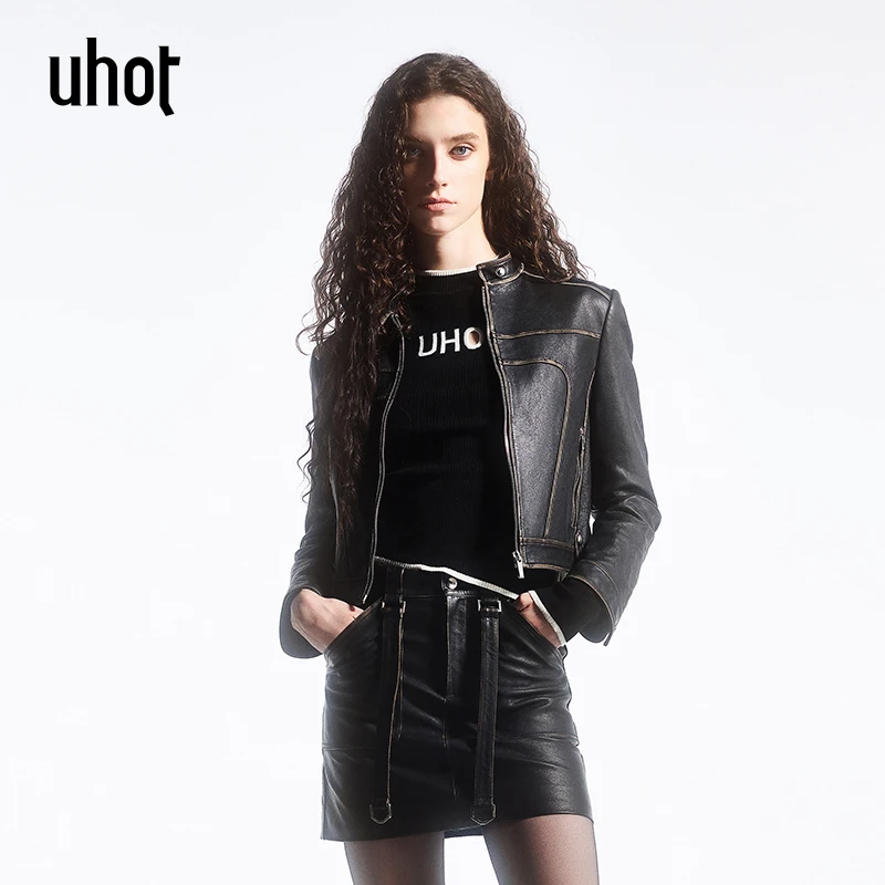 uhot 黑色皮衣UWFW2W367