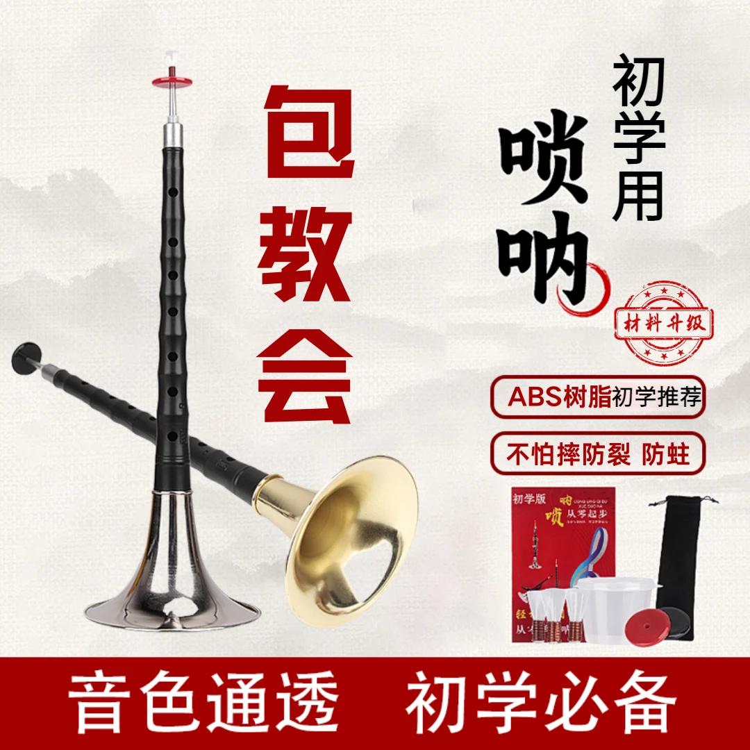 专业演奏仿黑檀唢呐乐器全套D调成人初学者入门小号喇叭哨片配件