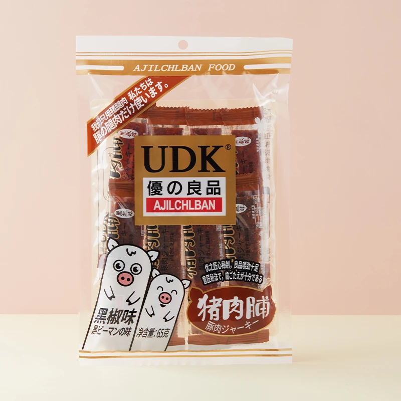 优之良品udk猪肉脯系列黑椒香辣原味65g解馋追剧独立包装零食