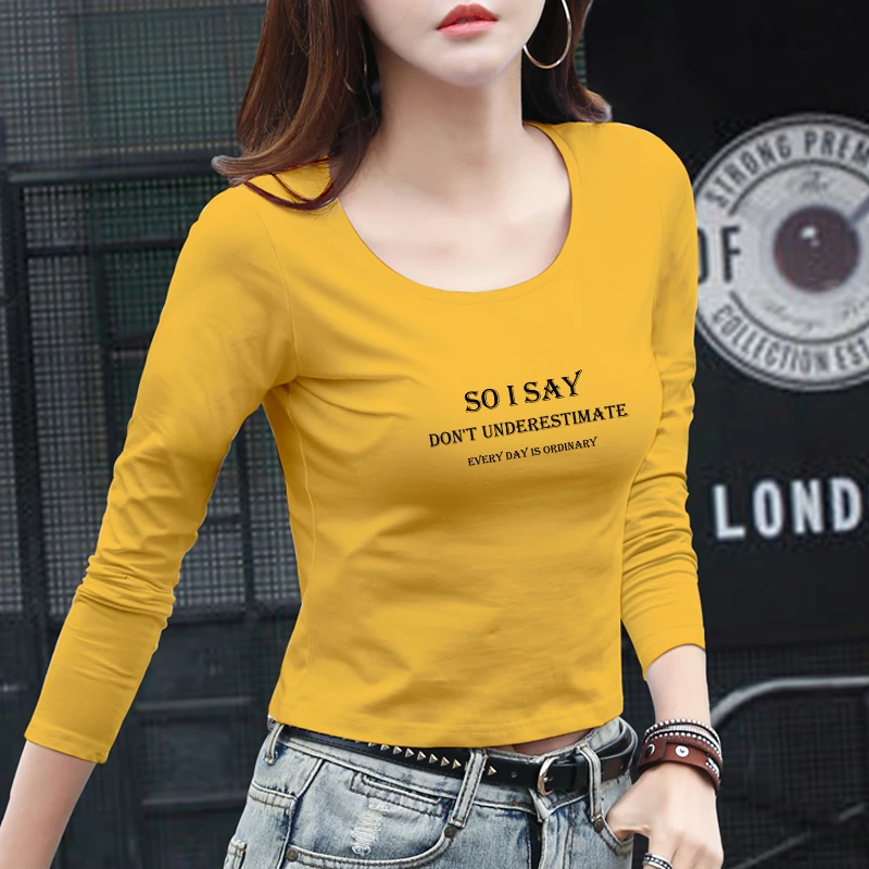 长袖t恤女短款漏肚脐修身秋装2025新款打底衫高腰露脐早春女上衣