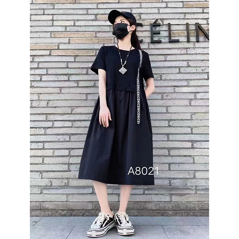 【吴姐定制】A8021休闲拼接气质连衣裙