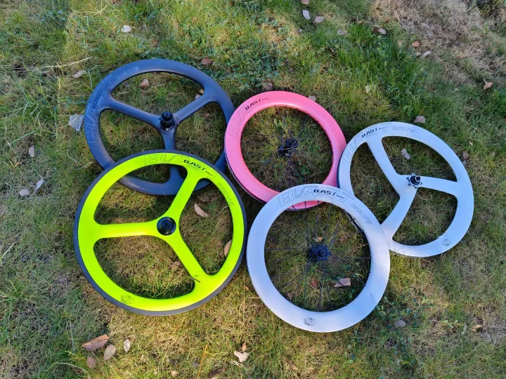 新款冲击波碳纤维451轮组20寸折叠自行车406车轮碳轮培林轴承花鼓