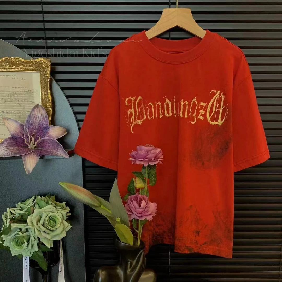 【现货】儿童T恤中大童男童韩版洋气百搭短袖T恤男童套装YG5951