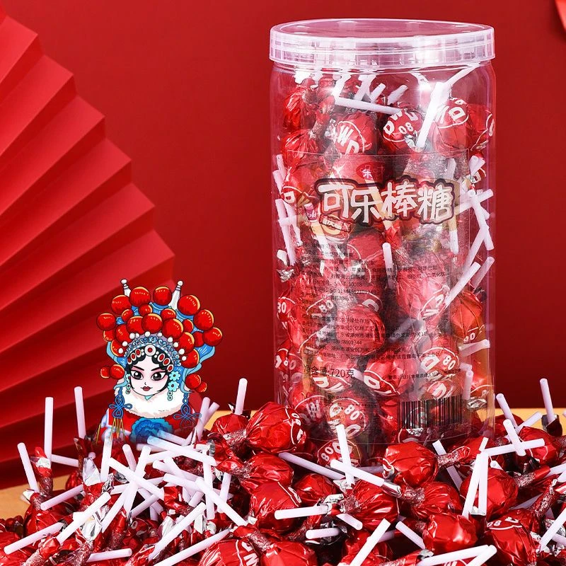 可乐棒棒糖红色包装可做棒棒糖花束葡萄糖零食糖果儿童糖果喜糖