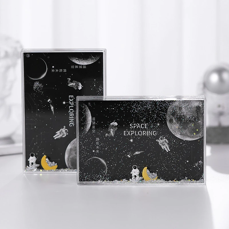 创意6寸太空宇航员流沙相框夜光小摆件透明治愈系情人节情侣礼物