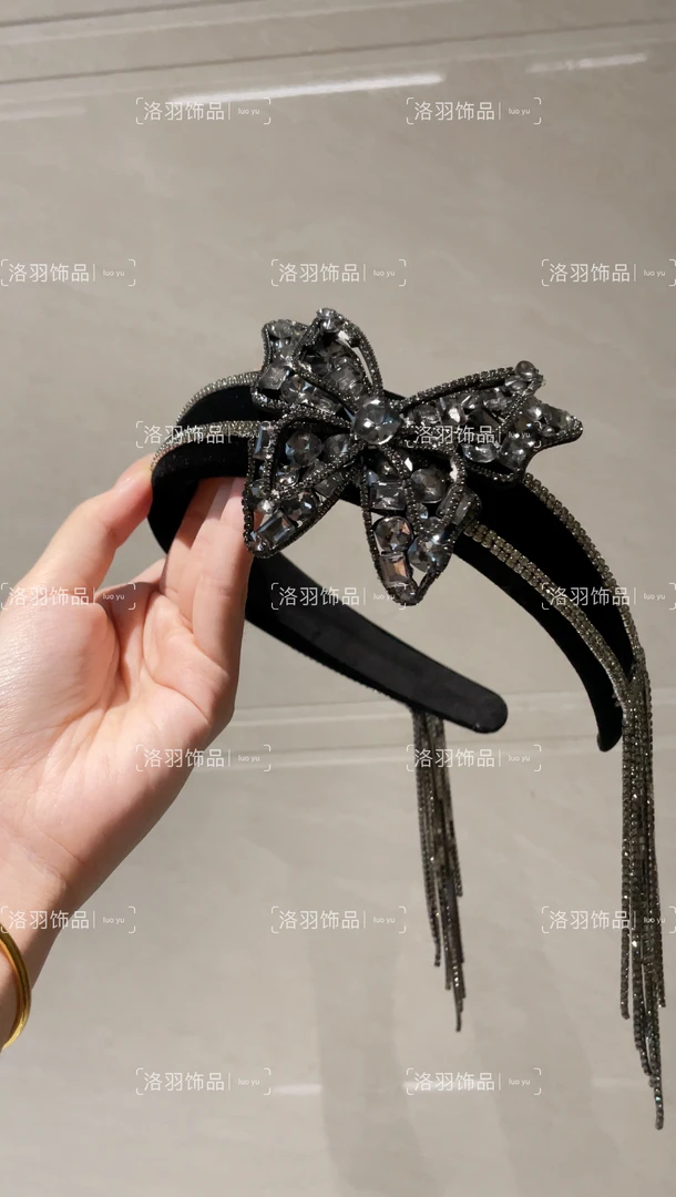 【流光蝶影】欧美重工蝴蝶头饰流苏仙气点钻发箍个性时尚百搭女发饰