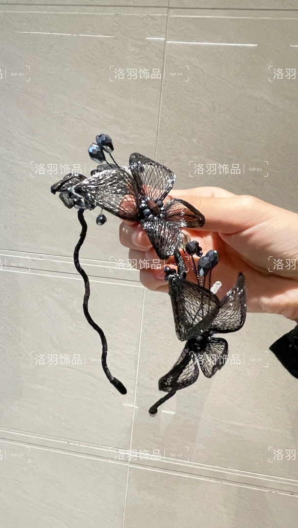 「花舞蝶」手工编织铜丝发箍气质百搭优雅复古头饰发饰简约法式超仙