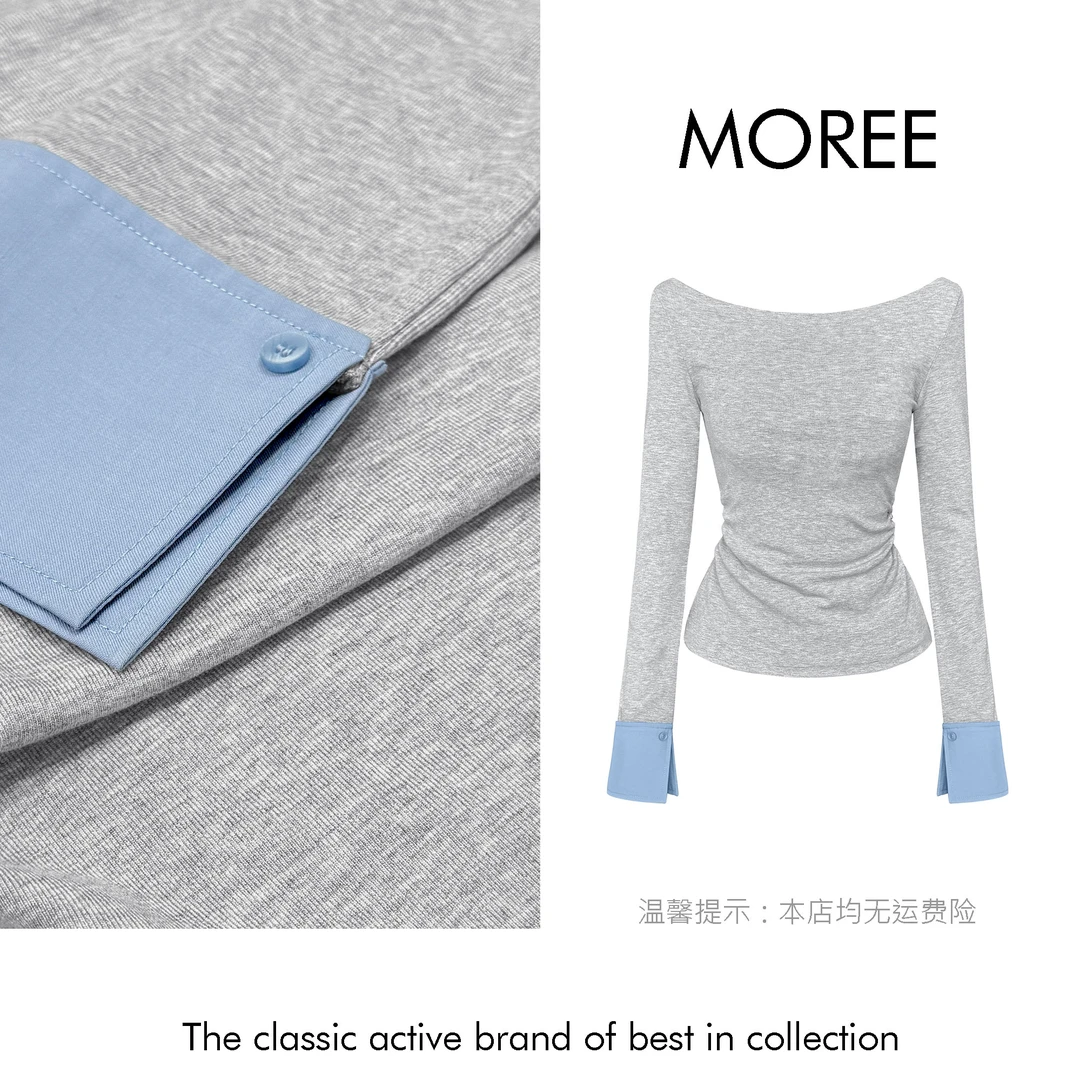 【MOREE】买手店représentées拼接显瘦上衣-Z636