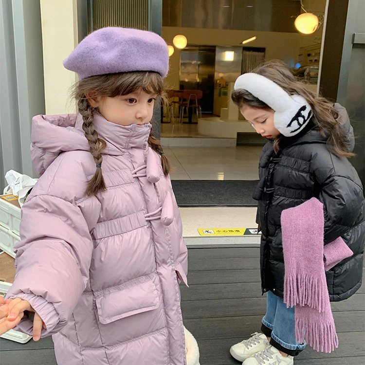 女童新款羽绒服中长款白鸭绒儿童冬季防寒保暖2023新款小辣椒长袄
