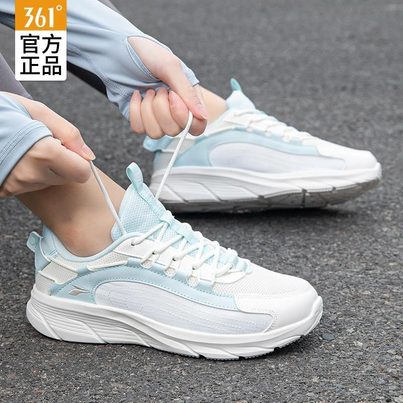 直播361°女鞋运动鞋2024新款减震跑步鞋软底网面透气休闲跑鞋